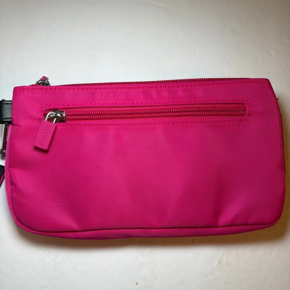 IHKWIP On-The-Go RFID Wallet Wristlet Hot Pink Fuchsia Quilted Pocket Security